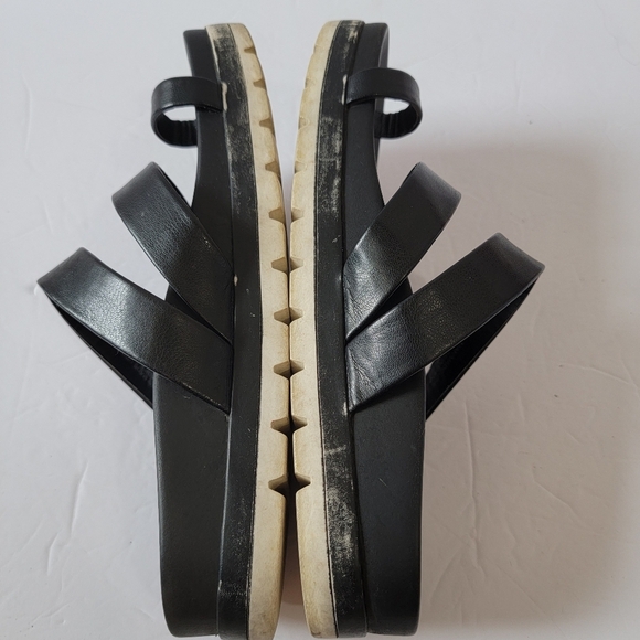 J/Slides Women's Black Strappy Breathable Leather Comfort Sandals Sz 8 Casual - Picture 5 of 8